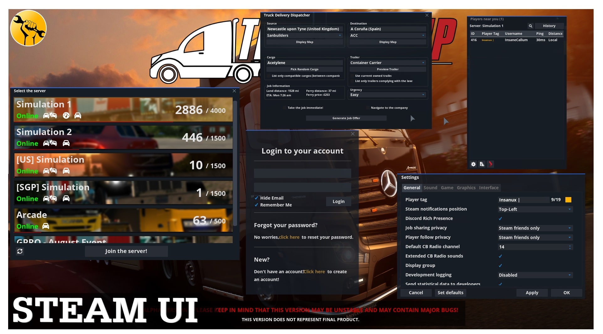 ظاهر مدرن برای لانچر TruckersMP